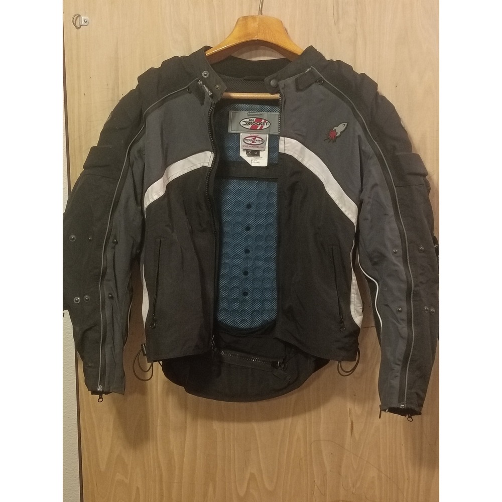 Joe Rocket Phoenix Mesh Motorcycle Jacket Black Grey Padded‎ Armor Mens Medium